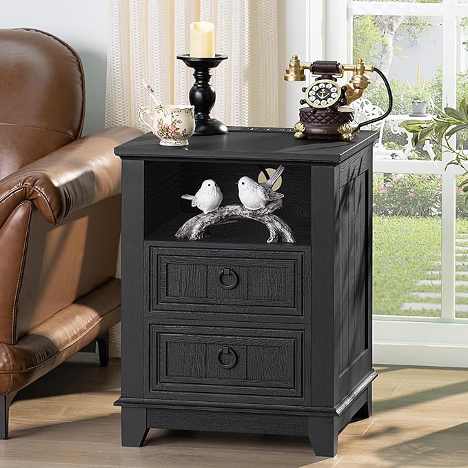 Joaxswe 18" Farmhouse Night Stand Set 2 - Image 2
