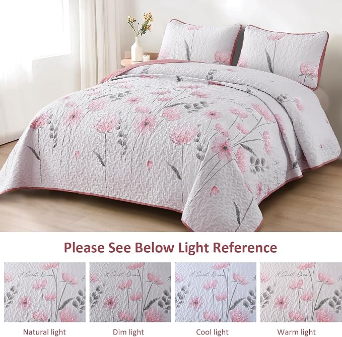 Dinjoy Quilt Set Twin Size, Soft Microfiber, Farmhouse Bedding - Image 3