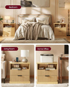 VASAGLE Nightstand with Charging Station, 2 Drawers, Open Shelf | Bedside Table - Image 7