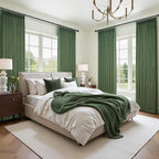 Loden Dual Layer Heavy Linen Blackout Curtains 96 Inches Long 2 Panels - Image 7