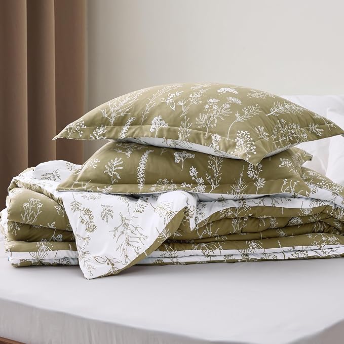 Bedsure Olive Green Oversized Queen Comforter Set - Image 6