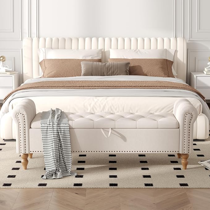 63” End of Bed Bench, Bedroom Bench - Image 2