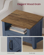 VASAGLE Nightstand Farmhouse Barn Door Bedside Table - Image 5