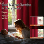 Linen Blackout Curtains 54 Inches Long 2 Panels Each 52 Wide Red | Thermal - Image 3