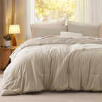 Bedsure King Comforter Set, Sand Soft Prewashed Bedding - Image 2