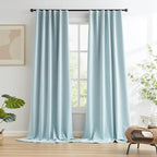 Short Blackout Curtains Light Blue - Image 2