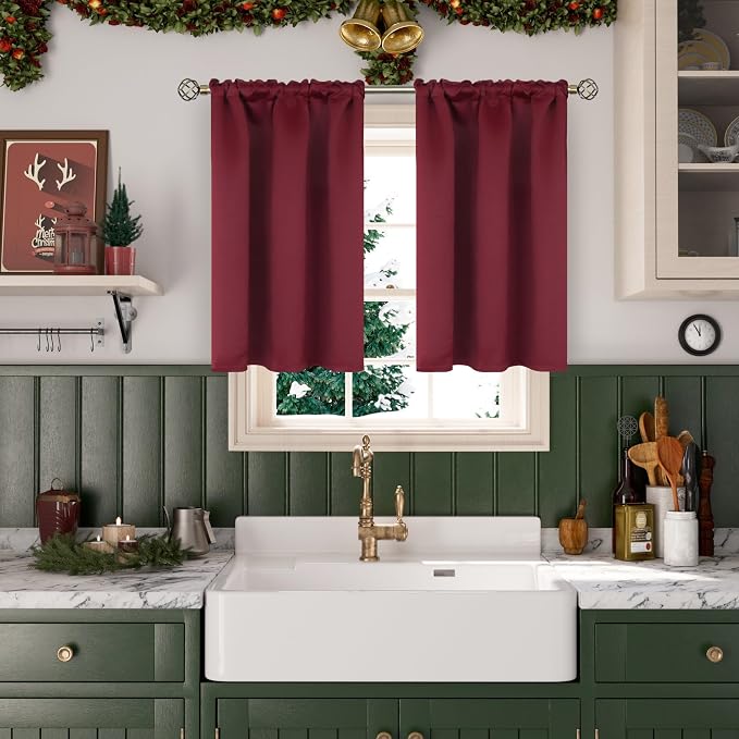 BGment Burgundy Blackout Curtains by BGment