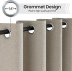 COSVIYA 100% Blackout Natural Linen Curtains & Drapes 63 Inch Length | Light - Image 3