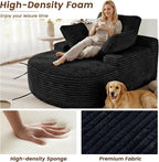 Sleeper Chair Lounge Chair Indoor, Oversized Corduroy Upholstered Boneless - Image 5