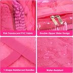 Blanket Storage Bags 4 Pack 60L Clothes Comforter Bedding Container Pink | - Image 3