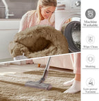 OLANLY 2x3 Machine Washable Small Bedside Rug, Soft Fluffy Shaggy Entryway - Image 2