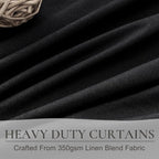 QJmydeco Black Curtains for Bedroom 90 Inch Long 2 Panels Set - Image 5