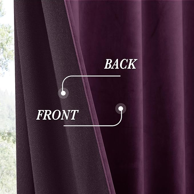 RYB HOME Velvet Room Darkening Curtains - Image 4