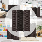 HALLYBEE Short Room Divider Folding Privacy Screens, 3 Panel Dark Mocha | - Image 6