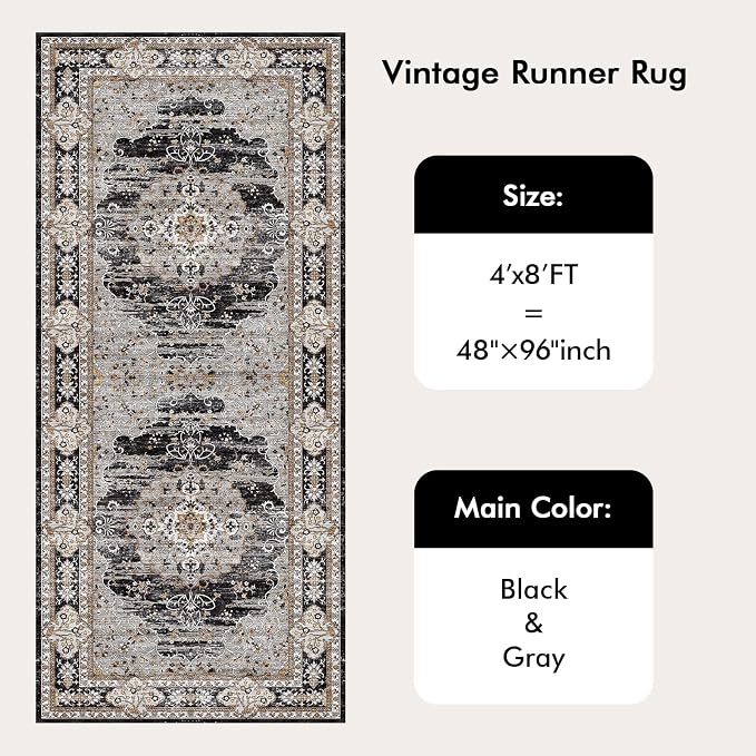 4x8 Washable Hallway Runner Rug - Image 9