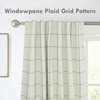 DriftAway 100% Blackout Plaid Linen Curtains 63 Inches Long 2 Panels Black | - Image 3