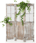 GOFLAME 3-Panel Folding Room Divider, 6FT Paulownia Wood Privacy Screen by GOFLAME