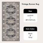 4x12 Washable Hallway Runner Rug - Image 9