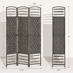 HOMCOM 3 Panel Room Divider, Folding Privacy Screen, Dark Gray | Room Separator - Image 7