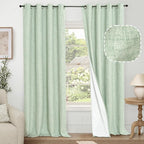 95 Inch Extra Long Sage Blackout Curtains by Lajode