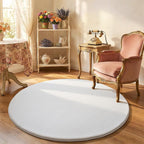 White Round Area Rugs 5ft Circle Rugs - Image 8
