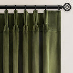 108 inches Long Green Velvet Room Darkrning Curtains by Unknown