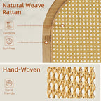 4 Panel Room Dividers and Folding Privacy Screens, Hand-Made Rattan Room Divider - Image 3