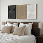 Framed Black and White Neutral Abstract Wall Art set, 3 Piece Cnavas Prints | - Image 2
