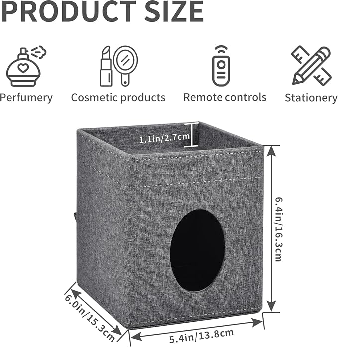 Tissue Box Cover with Storage Tray Square Tissue Box Holder PU Leather Facial - Image 4