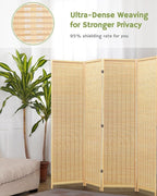 Bamboo Room Divider, 5-Panel Folding Privacy Screen, 6 ft. Tall | 70.9" H x 99" - Image 6