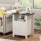 ChooChoo Farmhouse Nightstand, Rustic Vintage End Side Table by ChooChoo