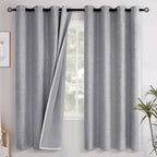 YoungsTex Grey Linen Blackout Curtains by YoungsTex