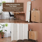 6 Panel Room Divider, 6 FT Wide Folding Screen Room Divider, Off White | Double - Image 9