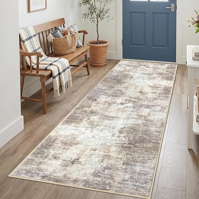 Abstract Runner Rug 3x7 Ft Washable Runners by iOhouze