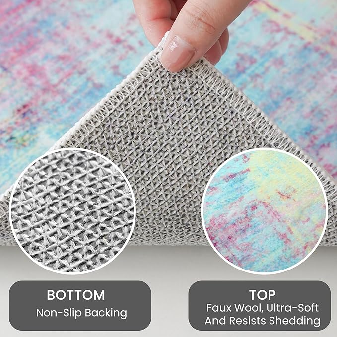 Abstract Area Rugs 5x7 Ft Washable Rugs - Image 4
