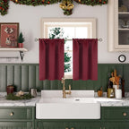 BGment Burgundy Small Window Curtains 36 Inch Length - Image 2