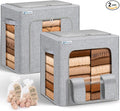 punemi 50L Cashmere Sweater Storage Bags, 2 Pack, Steel Frame, Stackable Design by Punemi