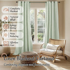 95 Inch Extra Long Sage Blackout Curtains - Image 2