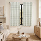 DriftAway 100% Blackout Windowpane Plaid Linen Curtains 54 Inches Black | by DriftAway