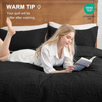 Love's cabin Oversized King Size Quilt Bedding Set Black Bedspreads - Image 4