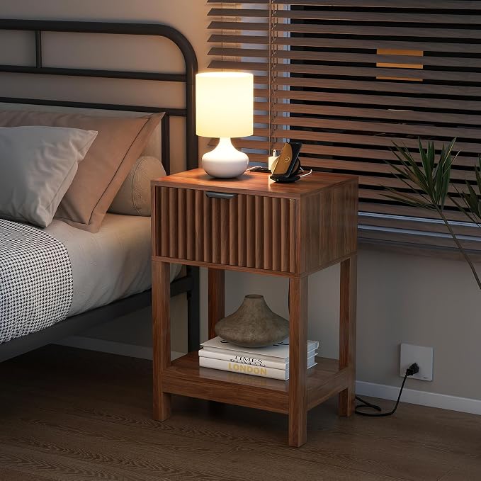 Nasonet Night Stand Set 2, Fluted Nightstand - Image 4