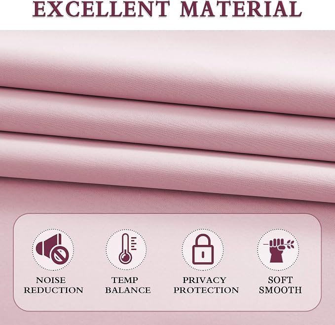 Pink Room Darkening Curtain Panels 84" Long - Image 4