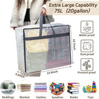 Fixwal Storage Bags 4 Pack 75L XL Mesh Clear - Image 2