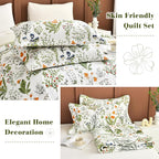 QSH Oversized King Quilt Bedding Set, 100% Cotton Floral Bedspread Set - Image 7