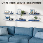 upsimples Floating Shelves for Wall Decor Storage, 15.7'' | Wall Mounted Wood - Image 6