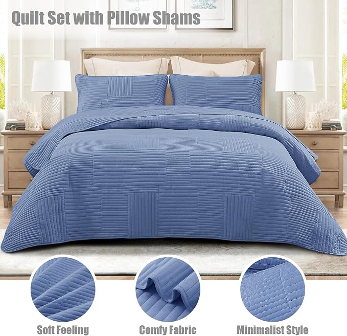 Whale Flotilla Ultra Soft Cal King Quilt Bedding Set, Lightweight - Image 3