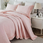 Brandream Queen Size Quilt Set Cotton Light Pink Quilts Shabby Chic Bedding - Image 8