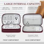 FYY Electronic Organizer, Travel Tech Pouch Bag, Wine Red | Wrist Strap - Image 3