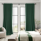 Green Linen 100% Blackout Curtains - Image 5