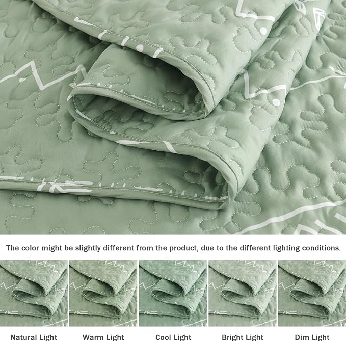 Sage Green California King Quilt Set - Image 5